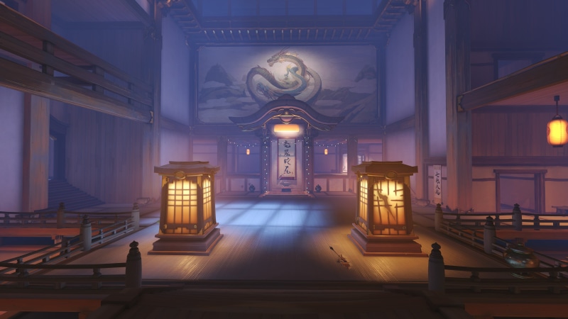 empty, Christmas, Hanamura (Overwatch), Overwatch, the way forward, map, pew, religion, building, belief, 4K, architecture, spirituality, lighting equipment