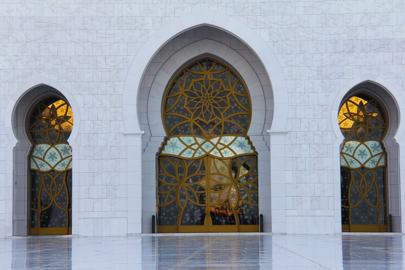 famous, door, building, dome, abu dhabi, place of worship, wall - building feature, day, uae, landmark, tourism, built structure, architectural column