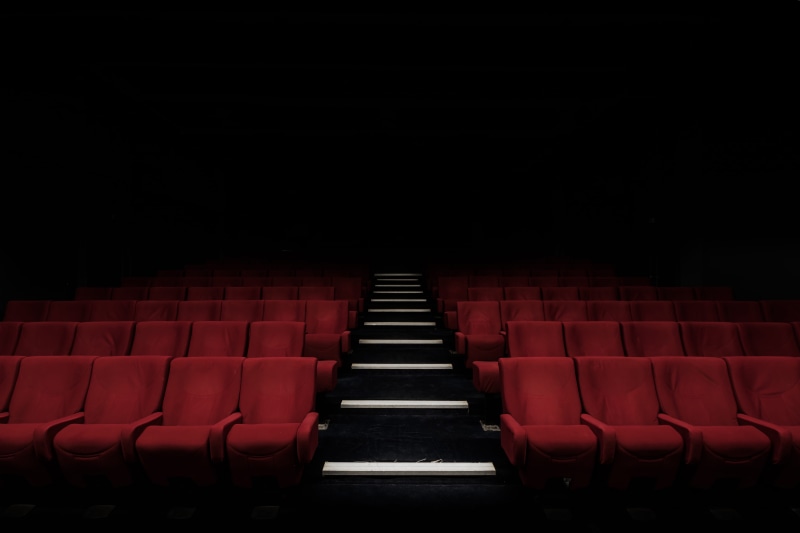arts culture and entertainment, Cinema, empty theater, theatre, no People, red, interior, theatrical Performance, anticipation, auditorium, chair, 5K
