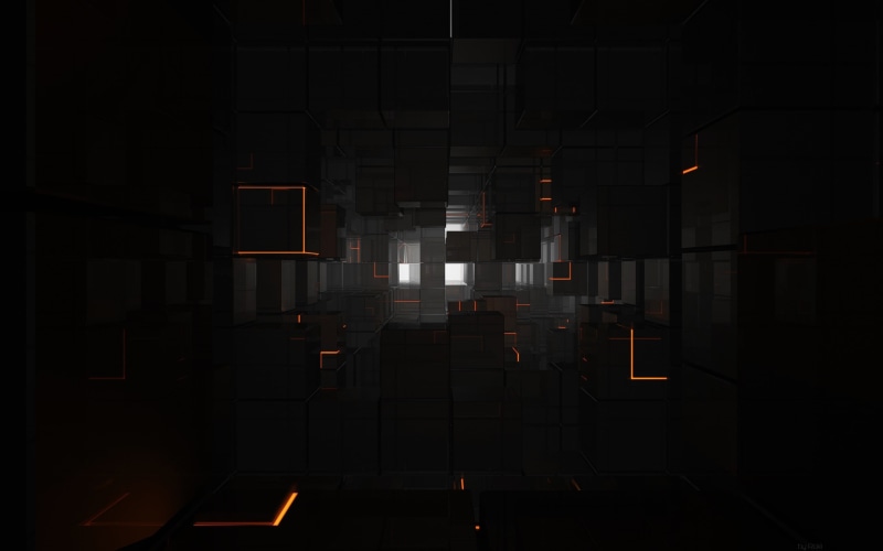 wall - building feature, lighting equipment, no people, 2K, cube, indoors, night, white, ceiling, railing, illuminated, built structure, shiny, digital art
