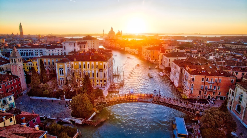 Water, Blue  Bridge, Grand Canal, city, Red  Orange, Pink, church, night, Italy, Horizontal, Outdoors, DJI, Workshop, s, history, urban Skyline, bridge  city