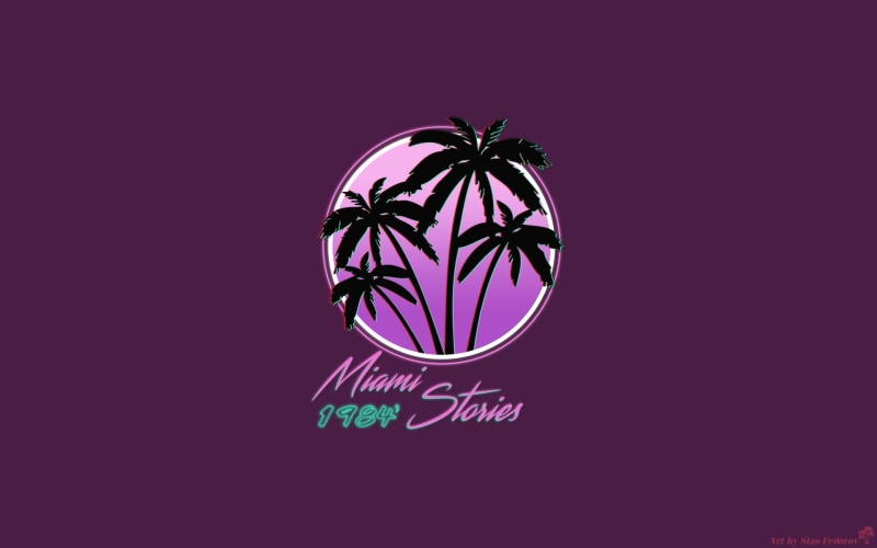 purple, night, plant, circle, geometric shape, close-up, palm trees, neon, illuminated, copy space, vaporwave, studio shot, 1980s, pink color, 1080P, art and craft