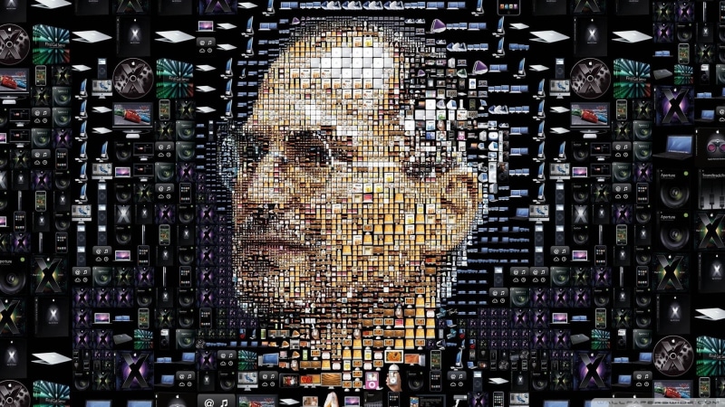 white, mother board, pattern, communication, technology, area, indoors, no people, connection, abundance, circuit board, black, text, rug, Steve Jobs, collection