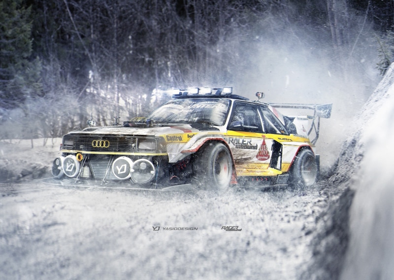 Audi, motor vehicle, black, warning sign, risk, render, Rally, road, transportation, on the move, 1080P, car, splashing, sign, professional sport, motion