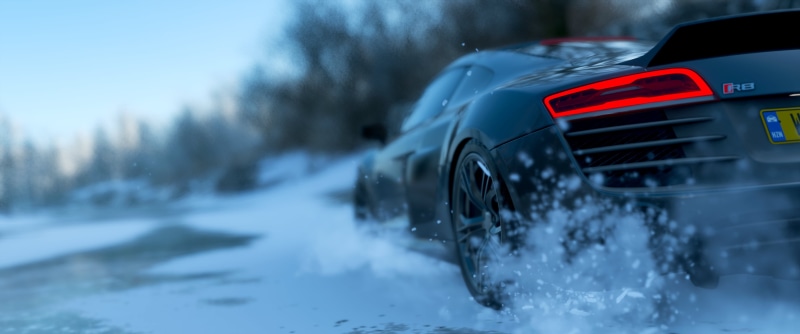 car, Audi R8 V10, Forza Horizon 4, 2K, WALLHAVN, snow, luxury