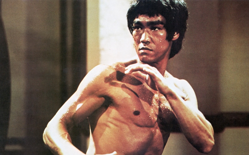 men, one person, males, shirtless, muscles, lee, front view, leisure activity, movies, young adult, strength, muscular build, portrait, Enter the Dragon