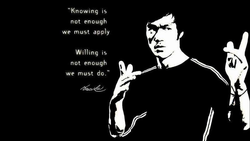 lee, enough, quotes, bruce lee, apply, bruce, quote, knowing, willing, 2560x1440, must, 2K