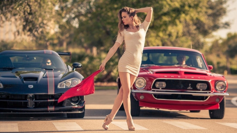 cobra, viper, retro styled, smiling, women, dress, mode of transportation, outdoors, elegance, coupe, road, land Vehicle, caucasian Ethnicity, road Trip