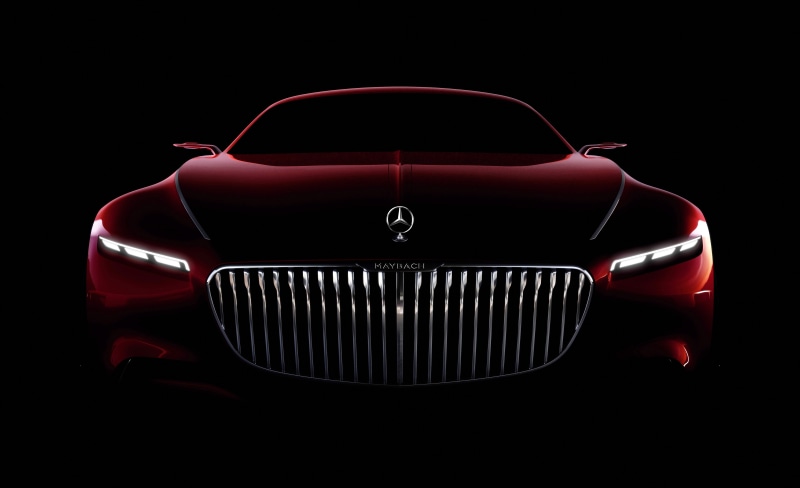 modern, silver colored, retro styled, close-up, red, Concept Cars, transportation, indoors, Vision Mercedes-Maybach 6, chrome, cut out, 5K, motor vehicle