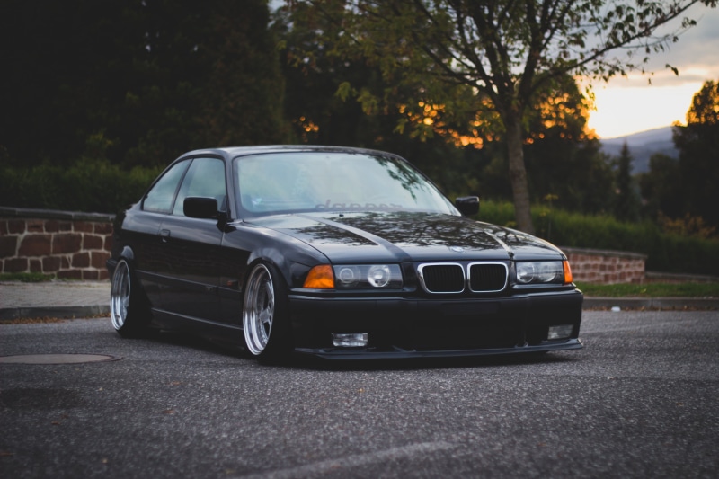 sports Car, vintage car, mode of Transport, obsolete, headlight, black Color, E36, driving, city, new, 5K, black, oldschool, day, 3 series, land Vehicle