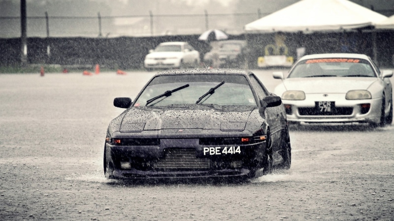 car, rain, drift, Nissan, 1080P, Toyota Supra MK3, muscle cars, Toyota Supra MK4, Supra, JDM, Toyota Supra, Toyota, sports car