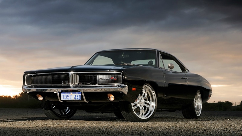 R/T, front View, mode of transportation, retro Styled, car, outdoors, headlight, Dodge, 1969, no People, engine, motor Vehicle, saloon, obsolete, chrome