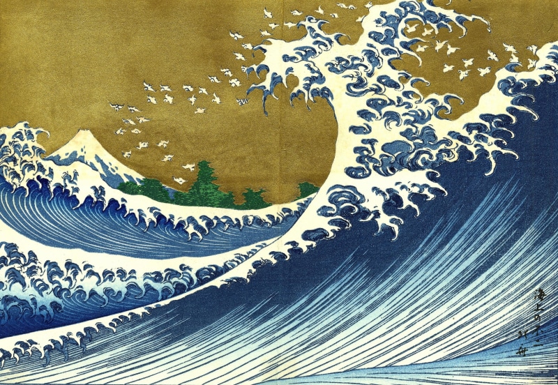 the great wave off kanagawa, kanagawa, Trees, paintings, art, katsushika, thirtysix, waves, hd, great, 2K, japan, hokusai, wave, nature, views