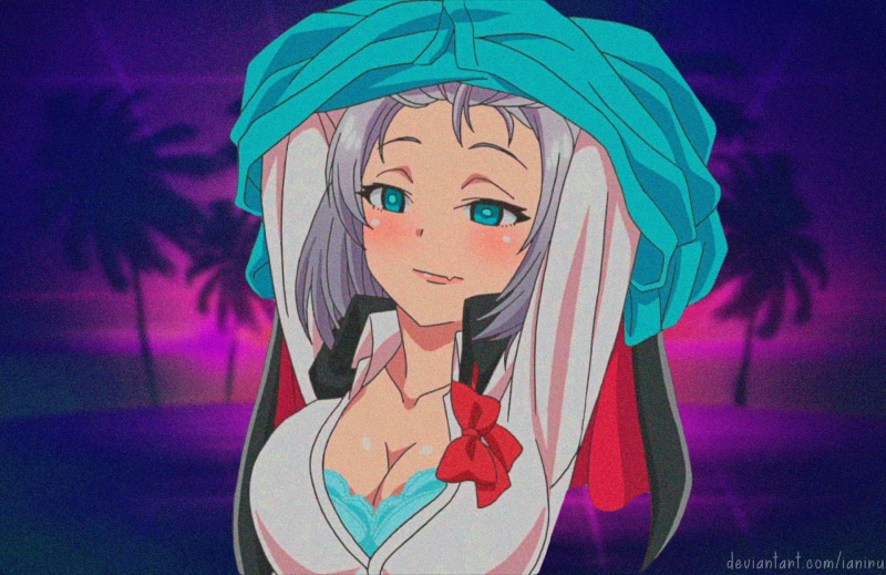 anime, anime girls, Tejina-senpai, vaporwave, 1080P