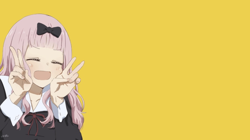 Chika Fujiwara, Kaguya-Sama: Love is War, anime girls, simple background, anime, 2K