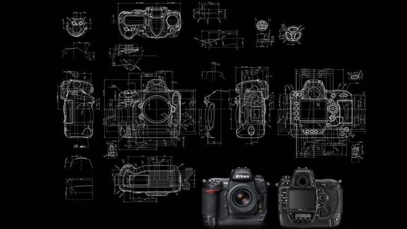 dslr, diagrams, black background, industry, Nikon, backgrounds, creativity, black color, shape, indoors, black, no people, technology, studio shot, design
