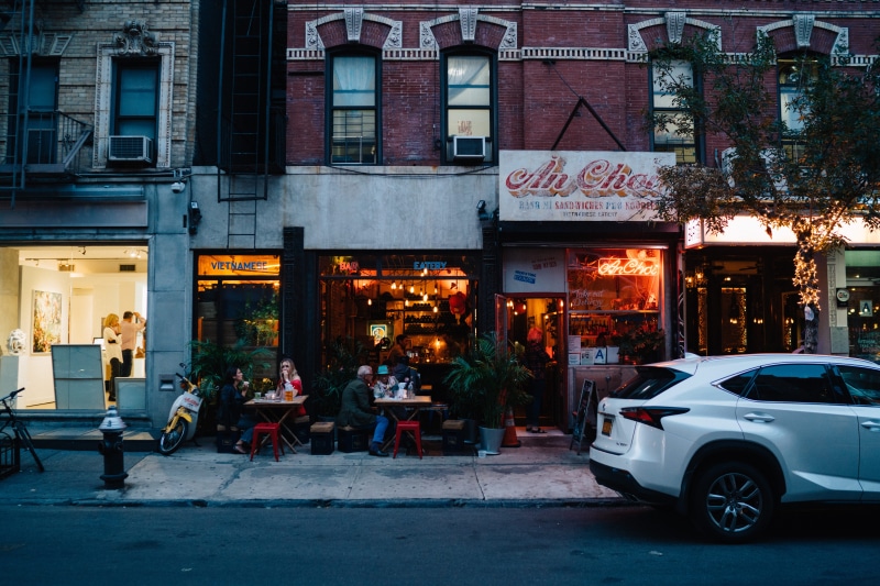 outdoors, new york, architecture, city life, street, communication, transportation, motor vehicle, land vehicle, united states, city, pho, building, building exterior