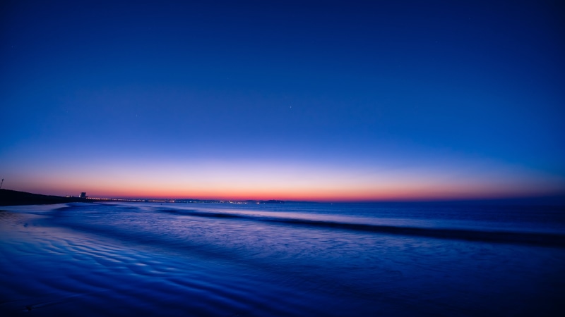 35mm, Morning, ZA, landscape, dusk, blue sea, Kanagawa, nature, seascape, Magic hour, sunset, 5K, ILCE-7M2, Japan, OSS, Blue hour, sea, sky, Dawn, F4