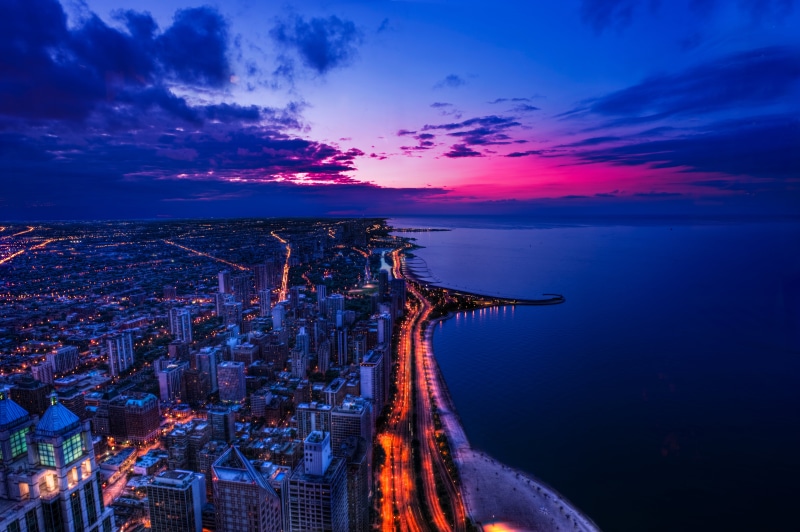 sea, Chicagoist, dusk, f/3.5, ocean, HDR, The Great Snake, photomatix, panorama, North  Avenue, Chicago, beside, downtown District, justin, cityscape, 5K