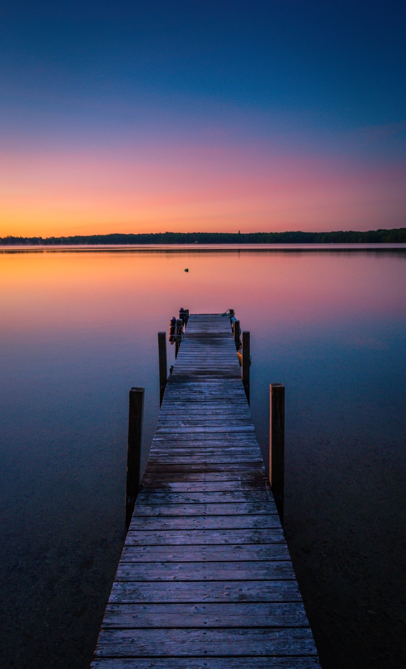 sunset, water, dusk, wood - Material, pier, 5K, sea, sky, vacation, Early Morning, reflection, outdoors, Morning Coffee, lake, perspective, 35mm, scenics