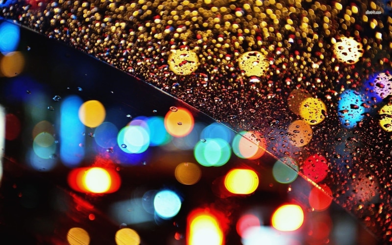 light, red, photographic Effects, geometric shape, circle, lens flare, raindrop, vibrant Color, pattern, rain, city, dark, glowing, color, yellow, lighting Equipment