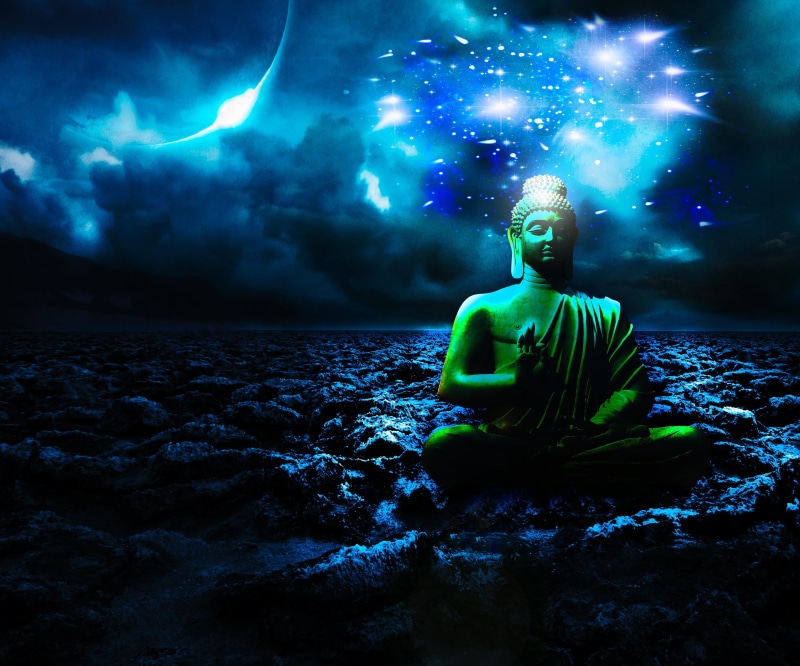 belief, spirituality, art and craft, green color, illuminated, sitting, outdoors, human representation, sky, Lord Buddha, buddha, male likeness