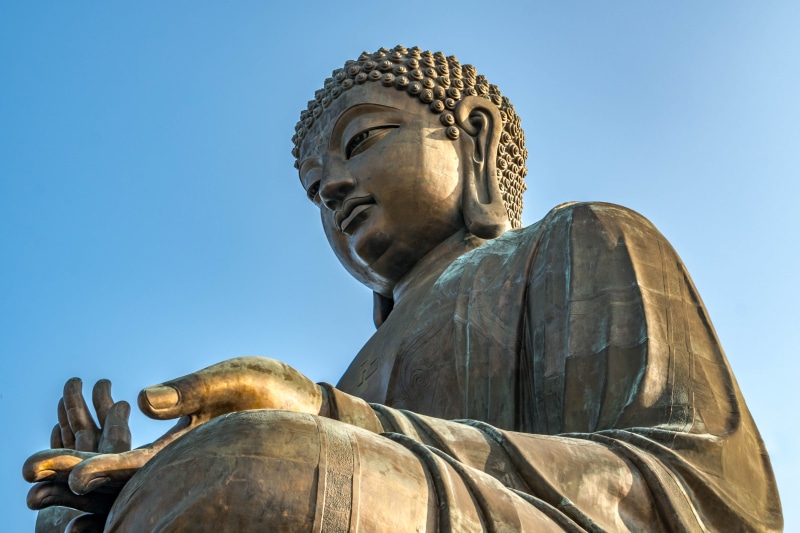 5K, place of worship, budhismus, contemplation, male likeness, human representation, landmark, statue, art and craft, ancient civilization, hong kong
