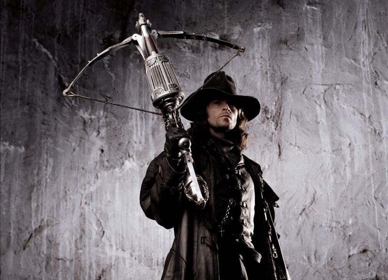 hugh, warrior, jackman, 1080P, crossbow, helsing, raincoat, fantasy, hair, van