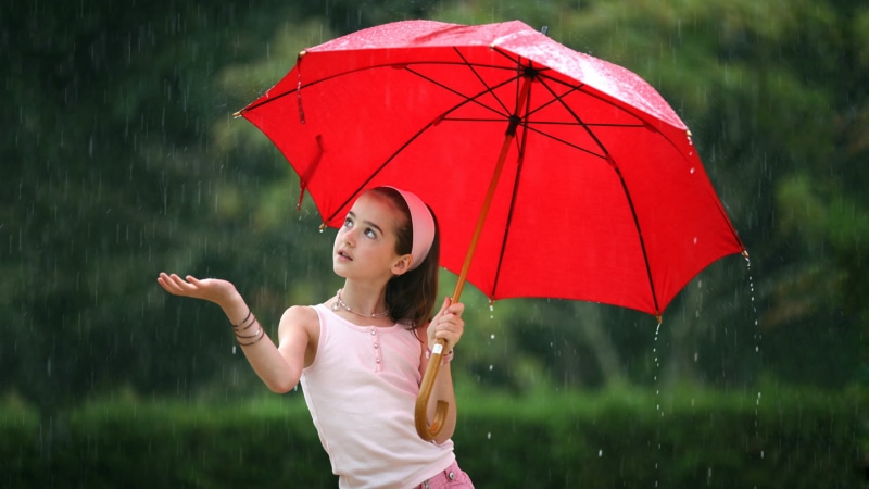 tank, beauty, raindrop, holding, s, waist up, caucasian Ethnicity, smiling, raincoat, positive emotion, girls, park - Man Made Space, cheerful, season