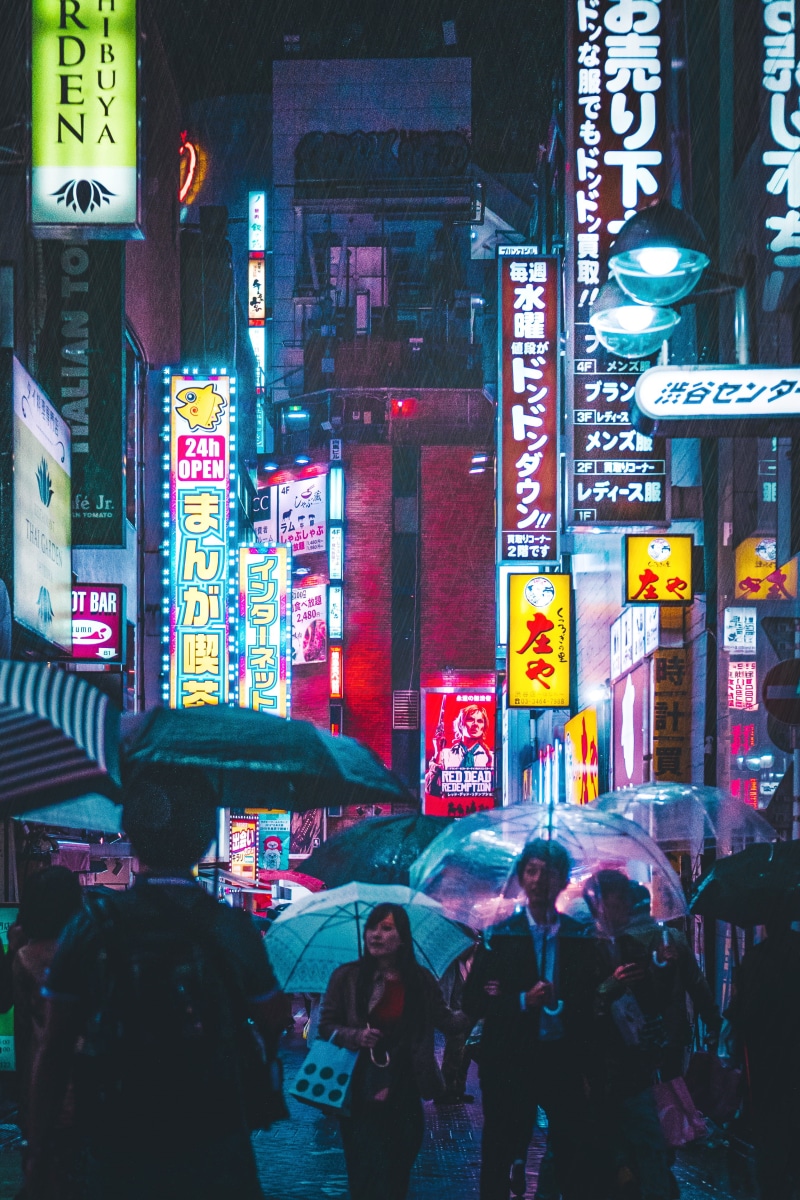 shibuya, building exterior, city life, explore, crowd, night, billboard, walking, commercial sign, real people, architecture, cityscape, sign, candid, man