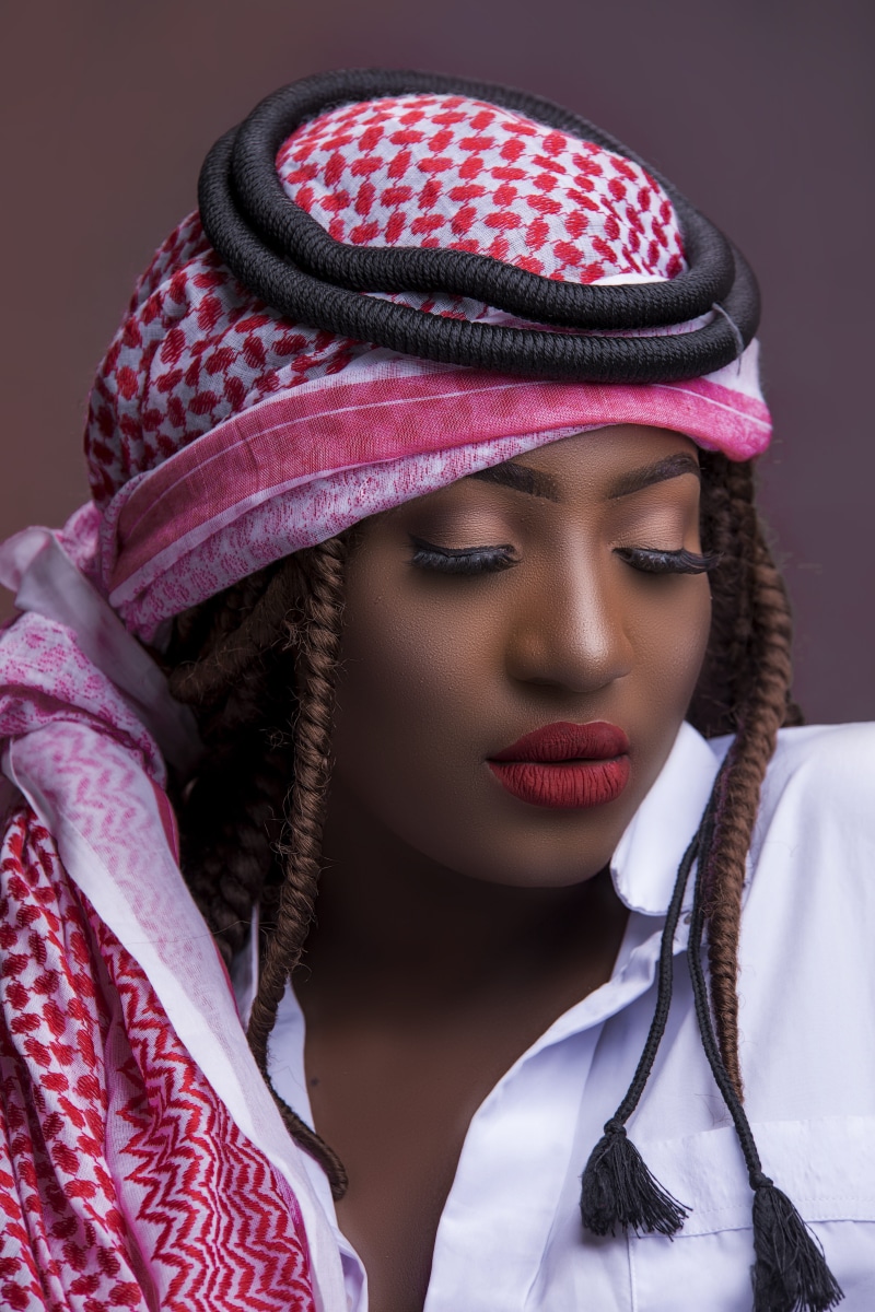 wearing, young adult, black, traditional, women, dress, beautiful woman, front view, body part, close-up, human body part, portrait, lipstick, wear, veil