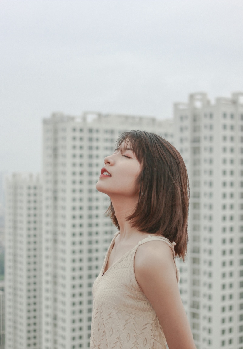 weather, 5K, tokyo Prefecture, smiling, young Women, long Hair, beauty, modern design, rain, eyes, selective, style, caucasian Ethnicity, calm, rainy