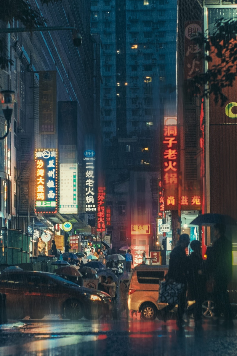people, city Life, urban Skyline, new York City, building, moody, night, skyscraper, built Structure, 2K, dark, modern, puddle, asia, nightlife, neon
