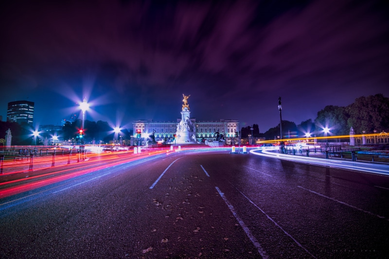 illuminated, urban Skyline, outdoors, blue, highway, street, travel, timelapse, by Night, famous Place, building Exterior, motion, cityscape, time, long Exposure