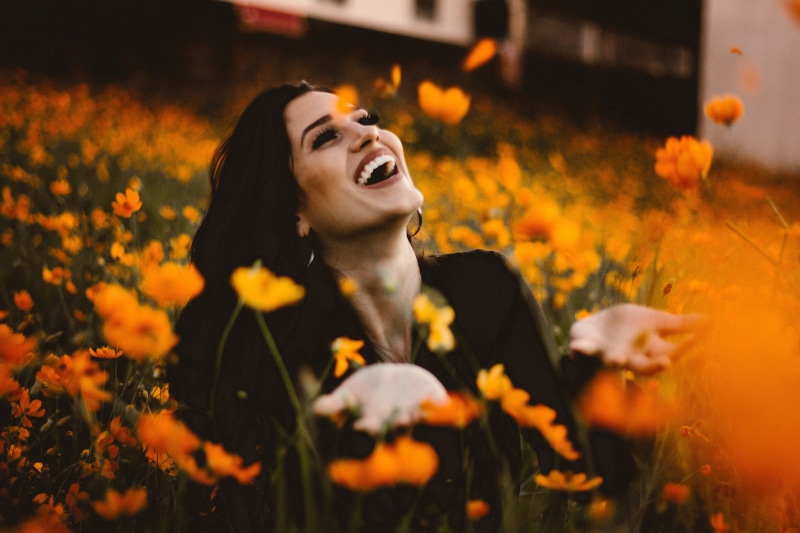 enjoyment, nature, freshness, leaf, woman, only women, autumn, young Adult, adults only, laughing, people, 4K, hair, beauty In Nature, selective focus
