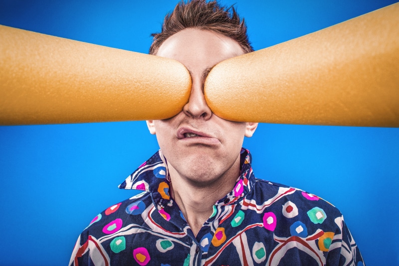 closeup, front view, young Adult, two, human body part, sky, men, crazy, silly, collared, adults only, photography, eyes, headshot, funny, stick, portrait