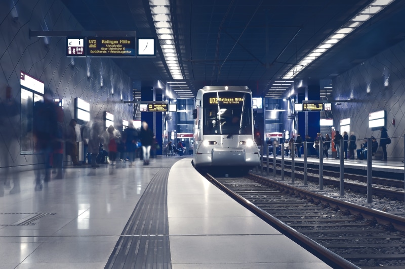 traffic, subway station, seemed, movement, platform, exit, transport, track, men, 4K, metal, passengers, station, metro, railroad track, arrival, construction