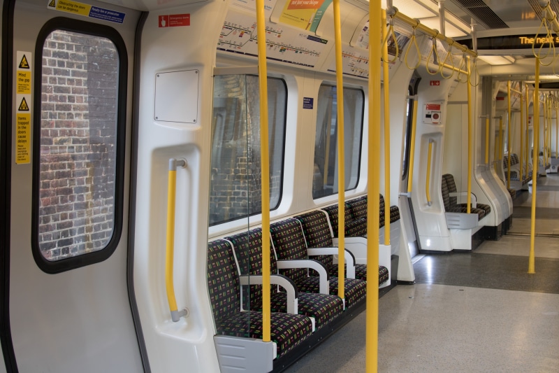 transport, metro, land vehicle, window, empty, mode of transportation, rail transportation, public transportation, london underground, vehicle interior