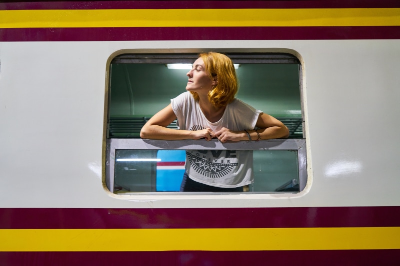 transportation, lifestyles, trip, mode of transportation, girl, thailand, adults only, travel, alone, mode of transport, photography, looking, looking away