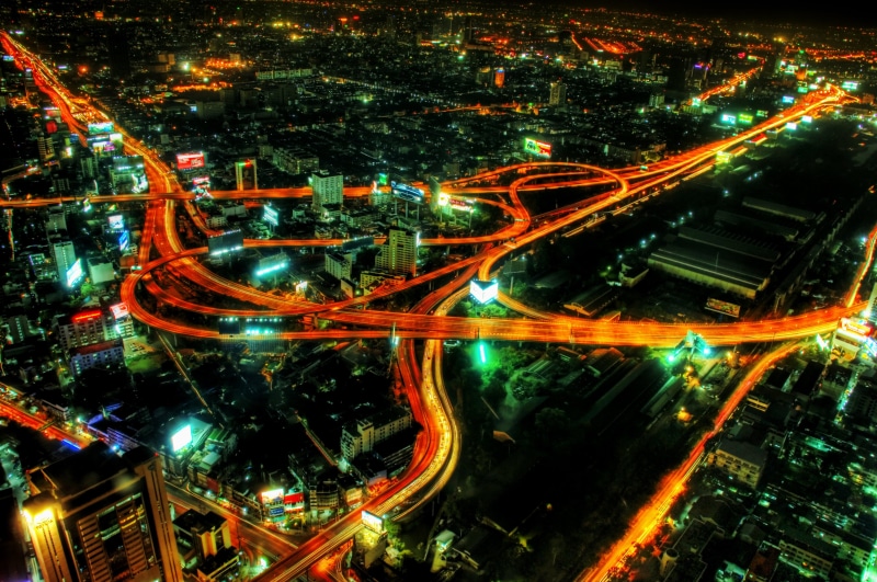 in time, google, Veins, time, Butterfly, aerial, evening, asia, road Intersection, professional, cyber  punk, travel, multiple Lane Highway, traffic, Nikon