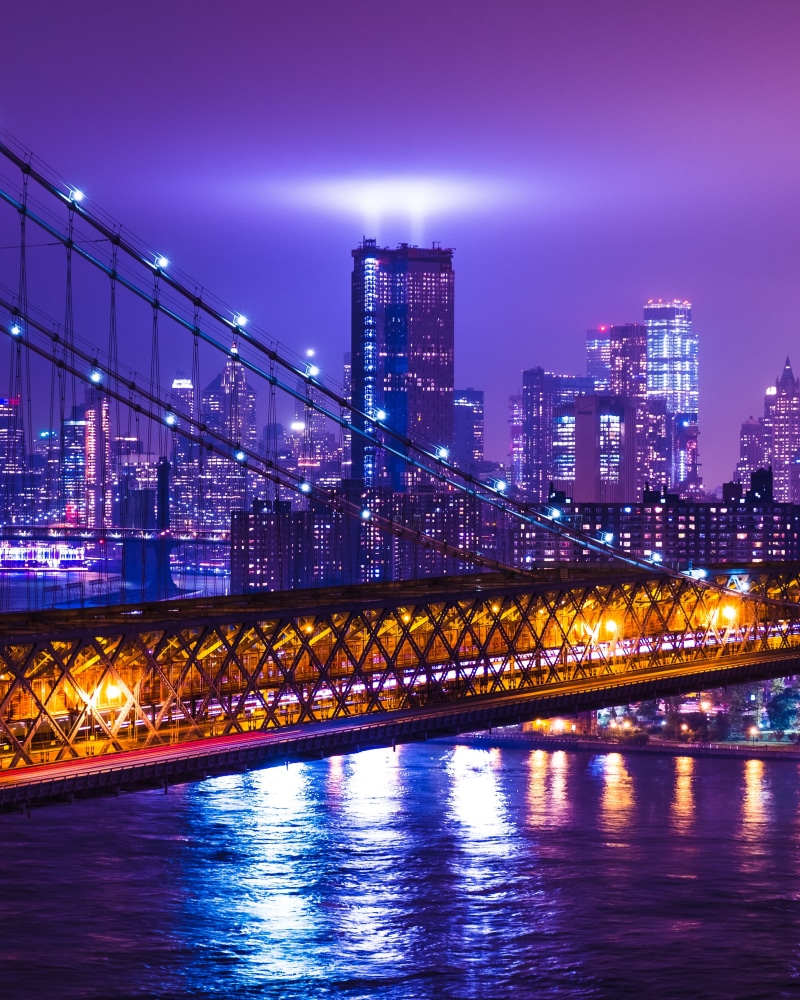 2K, manhattan Bridge, twilight, night scape, photography, dark, bridge, urban Scene, suspension Bridge, illuminated, built Structure, river, street, uSA
