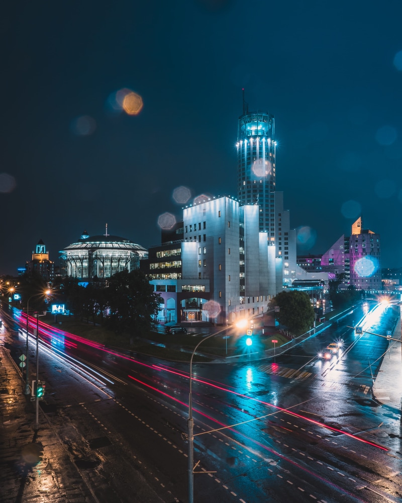gray, white, photography, 4K, skyscraper, light trail, timelapse, blurred motion, bokeh, blue, long exposure, night, creative, light, city life, motion