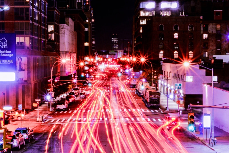 newyork, time, light trail, office building exterior, traffic, photography, mode of transportation, architecture, building exterior, urban, building, city life