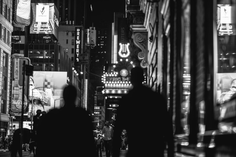 architecture, incidental people, photo, neon, sign, time, sony, sony a7r, rear view, illuminated, square, two, person, men, hallway, buildings, cafe, city life