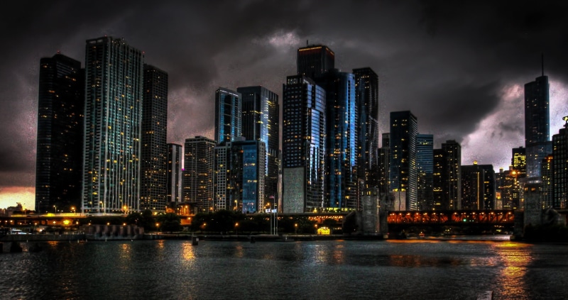 illinois, urban Skyline, downtown District, high-rise buildings, midwest  us, building Exterior, united  states, windy, canon, built Structure, wide angle