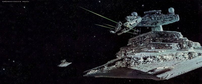 Star Destroyer, Millennium Falcon, Star Wars, 2K