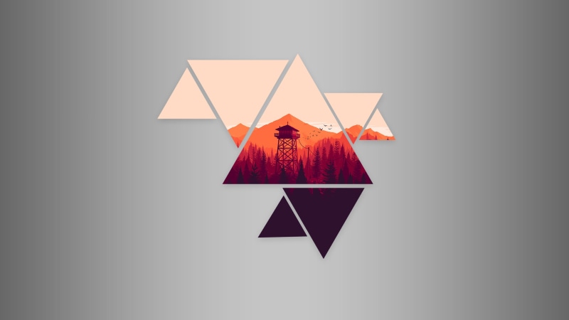 triangle, Firewatch, 2K, abstract, video games, sunset, simple background