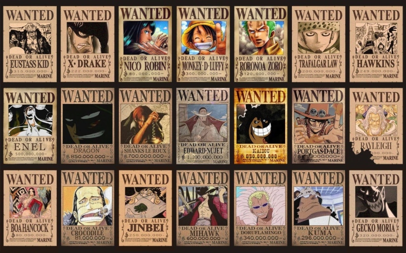 Monkey D. Luffy, symbol, digital composite, male likeness, Portgas D. Ace, indoors, character, multiple image, vector, Dracule Mihawk, wanted, Silvers Rayleigh