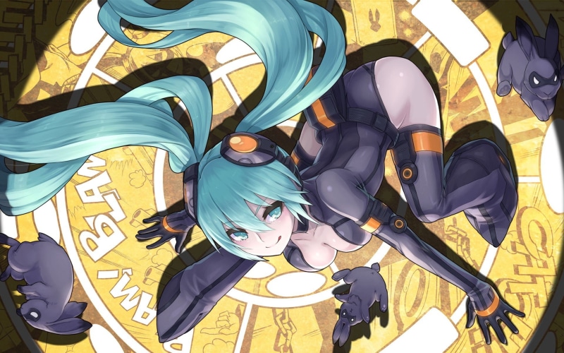 outdoors, still life, retail, store, human representation, no people, black color, clothing, high angle view, Hatsune Miku, multi colored, large group of objects