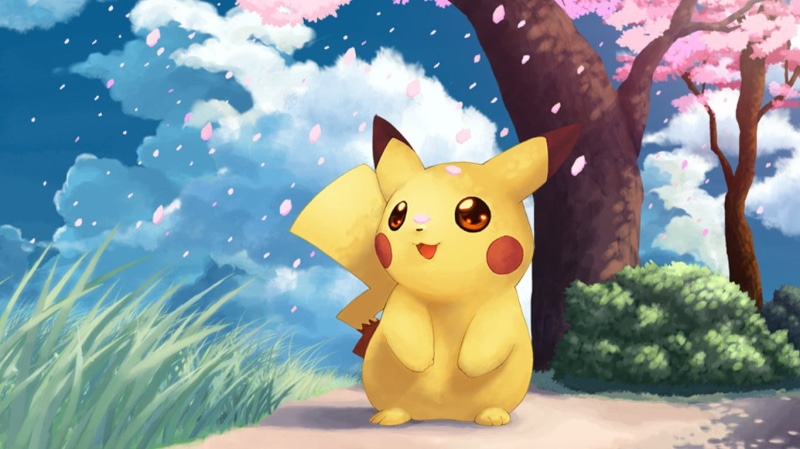 sunlight, focus on foreground, computer Graphic, plant, Pikachu, sky, gift, christmas, 720P, digital, creativity, blue, pig, animal, snow, art and craft